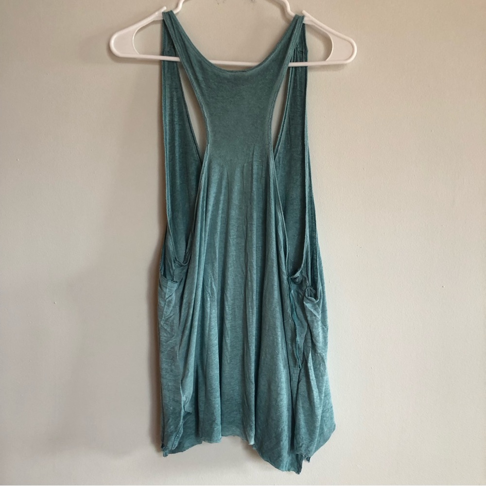 Free People We The Free Drapey Open Back Tank Top Large Blue - Picture 2 of 3